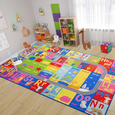 Kids Rug for Playroom Classroom, ABC Alphabet Numbers Play Toddlers Rugs, 4x6...