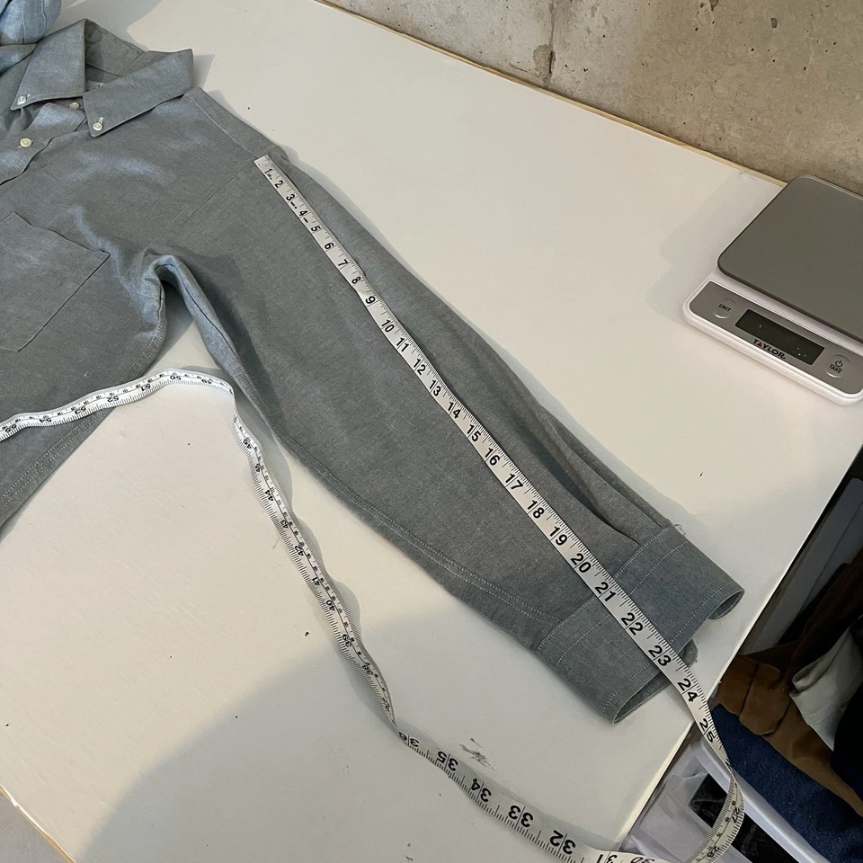 Camisa De Colección Arrow Dover Para Hombres Pequeña EE. UU. Azul Cambray Abotonada Clásica Papá Foto 4 de 4