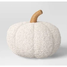 NWT Teddy Boucle Shaped Pumpkin Throw Pillow Almond Threshold