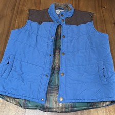 Vintage Cody James Western Apparel Puffer Vest Blue  Brown