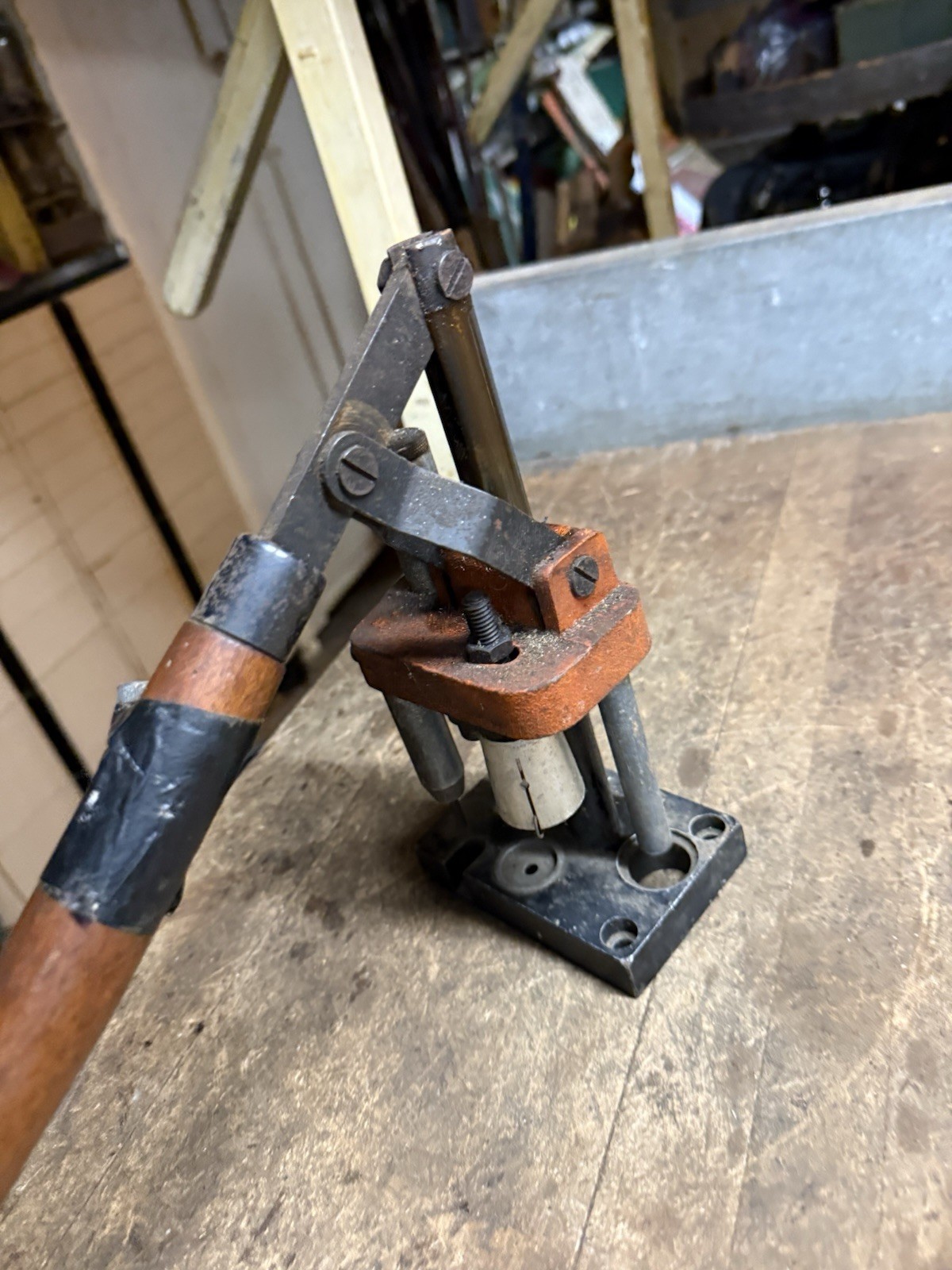 Vintage Old Lyman Shotgun Ammo Reloading Hand Operated Die Press Tool Parts USA