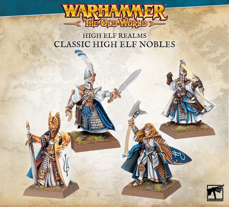 Classic Metal High Elf Nobles - OOP Warhammer Miniatures