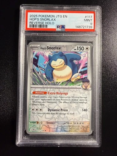 Pokemon (2025) Hop's Snorlax 117/159 Sv09: Journey Together Holo PSA-9