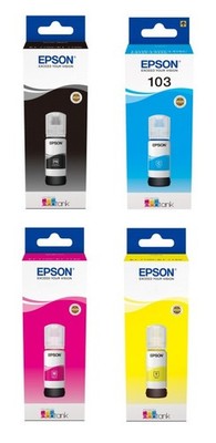 Original Epson 103 CMYK / Set Tintenflaschen für EcoTank L3100 L1110 L5190 L3160