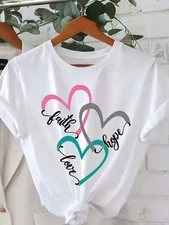 Faith•Hope•Love T-Shirt White T Shirt NWT Size Large