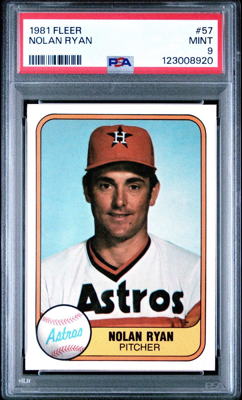 1981 FLEER #57 NOLAN RYAN PSA 9