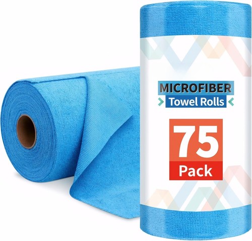 Microfiber Cleaning Cloth Roll, 75-Sheet Tear-Off Microfiber… at eBay