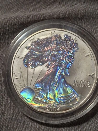US Mint American Eagle 2004 1 oz Silver Coin .999 Hologram Gem BU in box