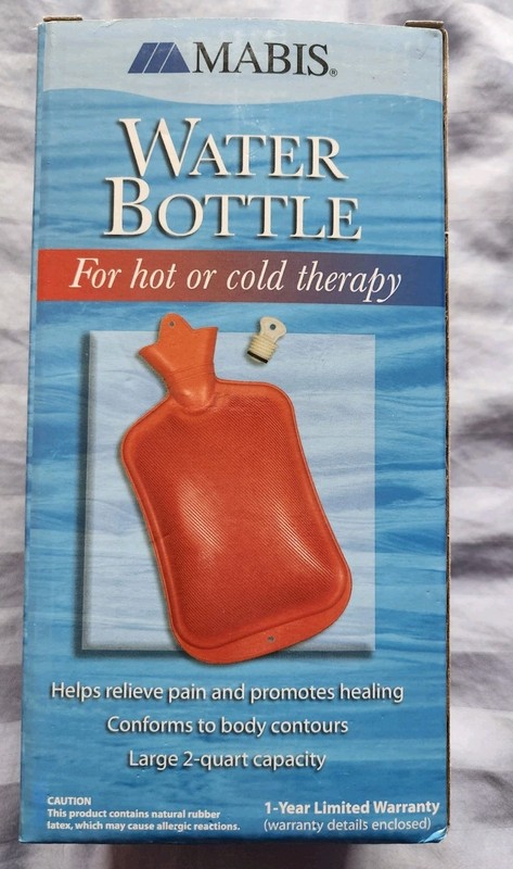 Large 2 quart Mabis Rubber Water Bottle, Red brand new