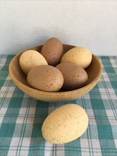 Realistic Fake brown speckled Eggs Set of 6 Faux Food Farmhouse Decor Crafting