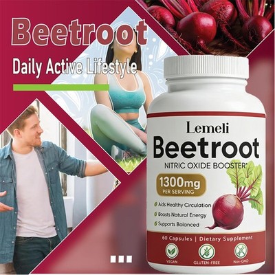 3 PCS Share Lemeli Beetroot - 1300mg, Lemeli Beet Root Supplement 180 Capsules