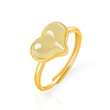 Certified Grade A Natural Hotan Jade Heart shaped Ring Jade S925 Silver Set