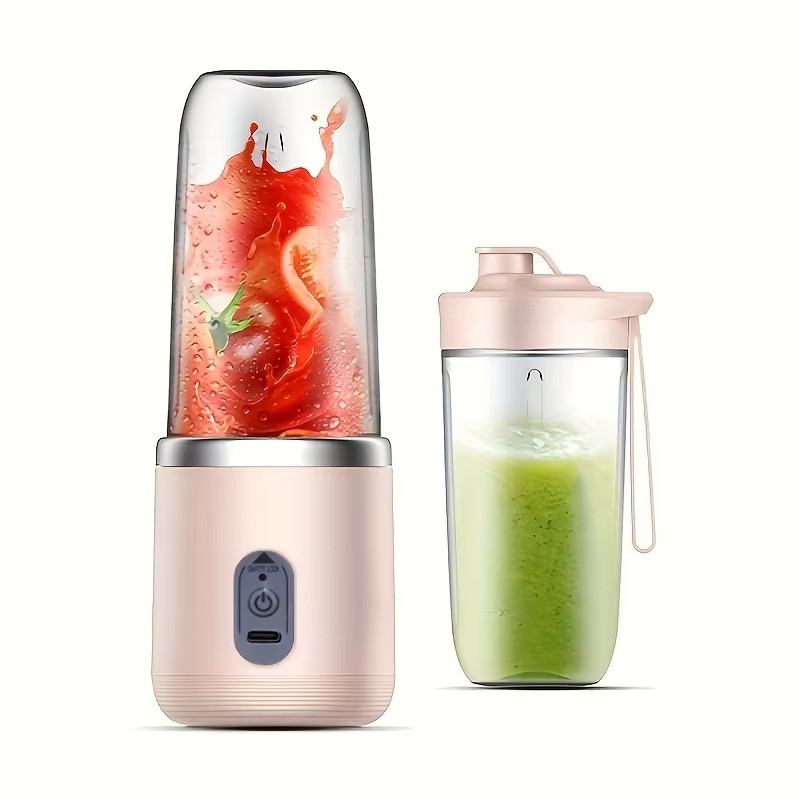 Portable Double-Cup USB Rechargeable Fruit Juicer One-Touch 