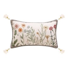 Design Linen Throw Pillow Covers 12"x20", Lumbar Farmhouse Cushion Covers wit...