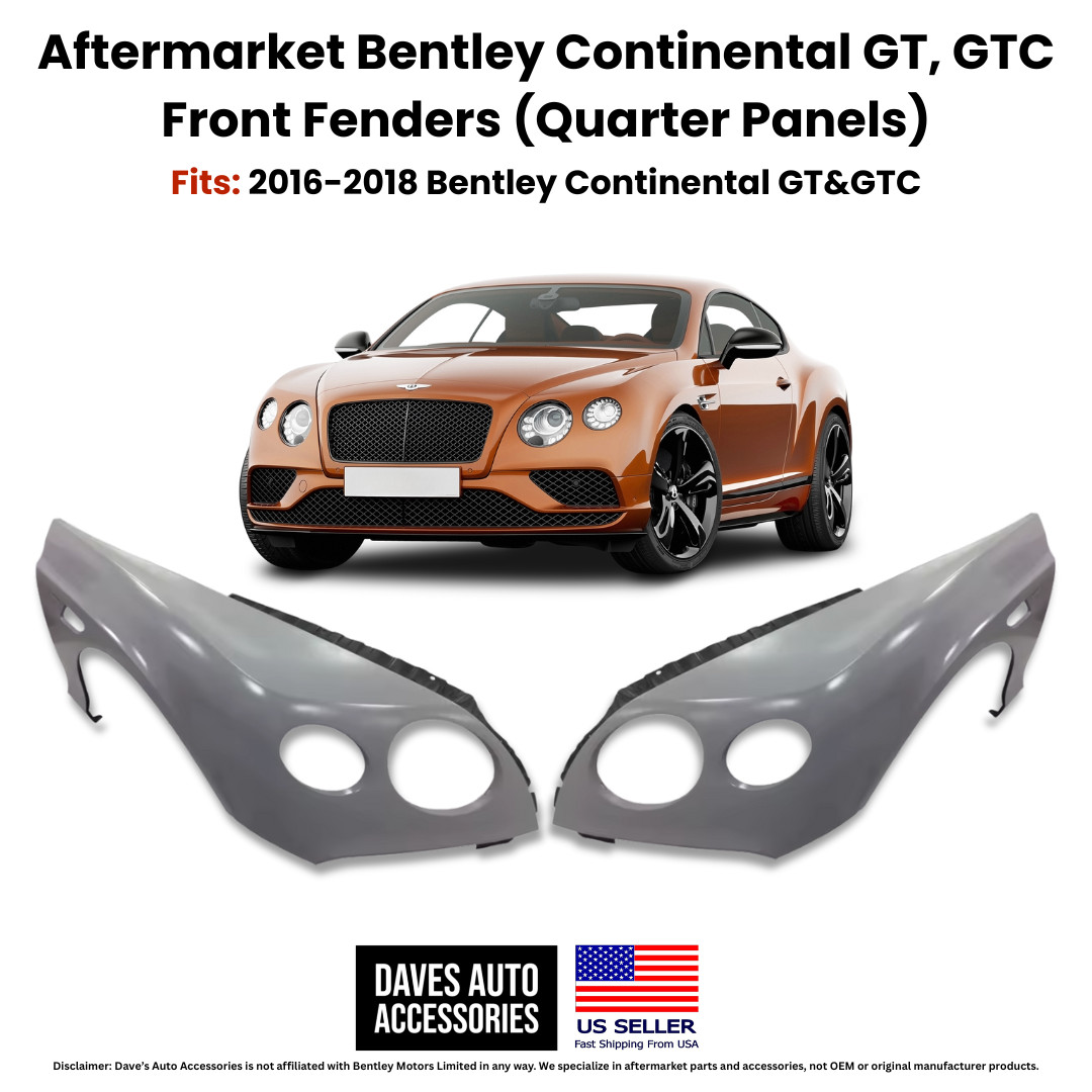 2016-2018 Bentley Continental GT GTC Carbon Fiber 2Pc Front Fender Panels