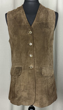 Trachtenweste Damen Gr. 40 Braun Wildlederoptik Dirndl Landhaus Oktoberfest Vint