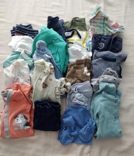 Baby Boy Clothes Lot 24 Pieces 0-3 Months Brand Mix Used Good Condition Bundle