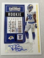 2020 CONTENDERS ROOKIE TICKET AUTO TERRELL BURGESS RAMS