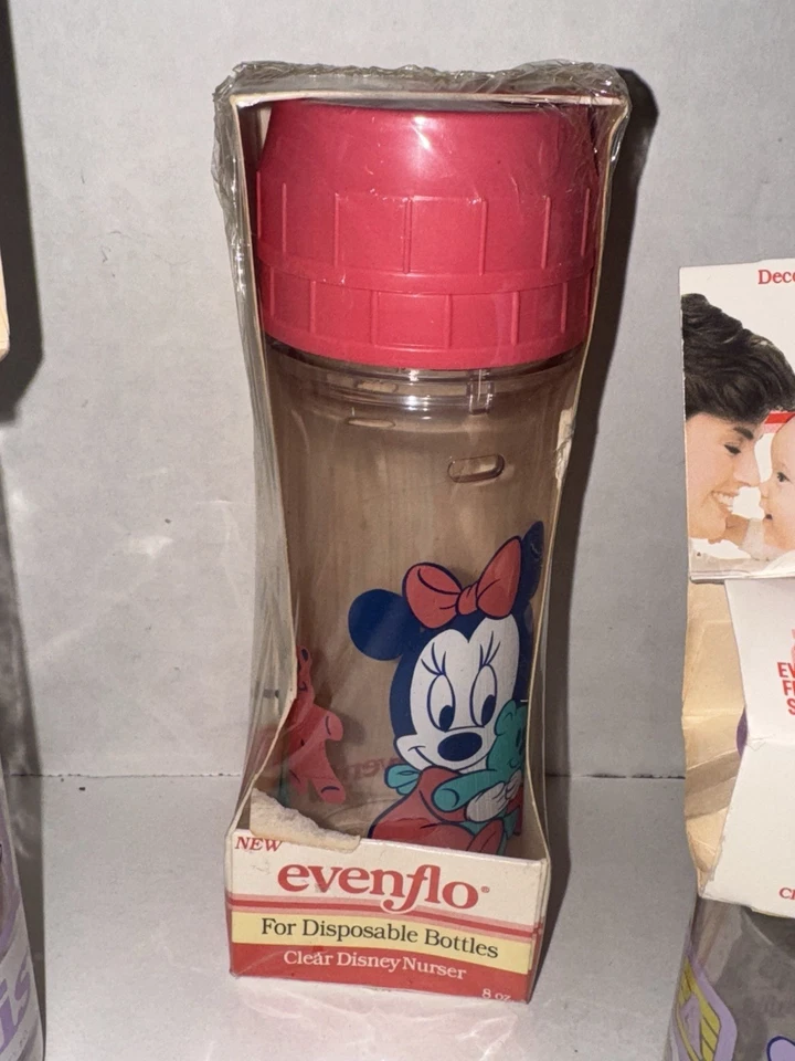 Lote de 4 Biberones Evenflo Disney De Colección Nuevo de Lote Antiguo Daisy Duck Minnie Mouse Años 80 90 Foto 3 de 4