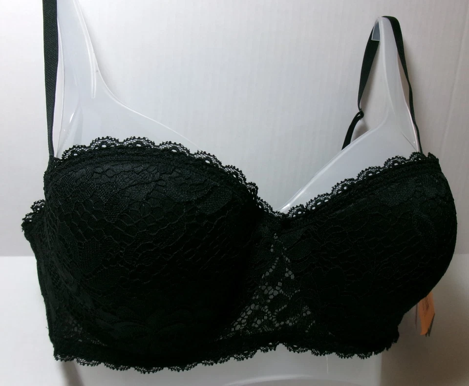 Xhilaration Feminino Multifuncional Renda Conversível Preto ou Prata Underwire - Imagem 2 de 4