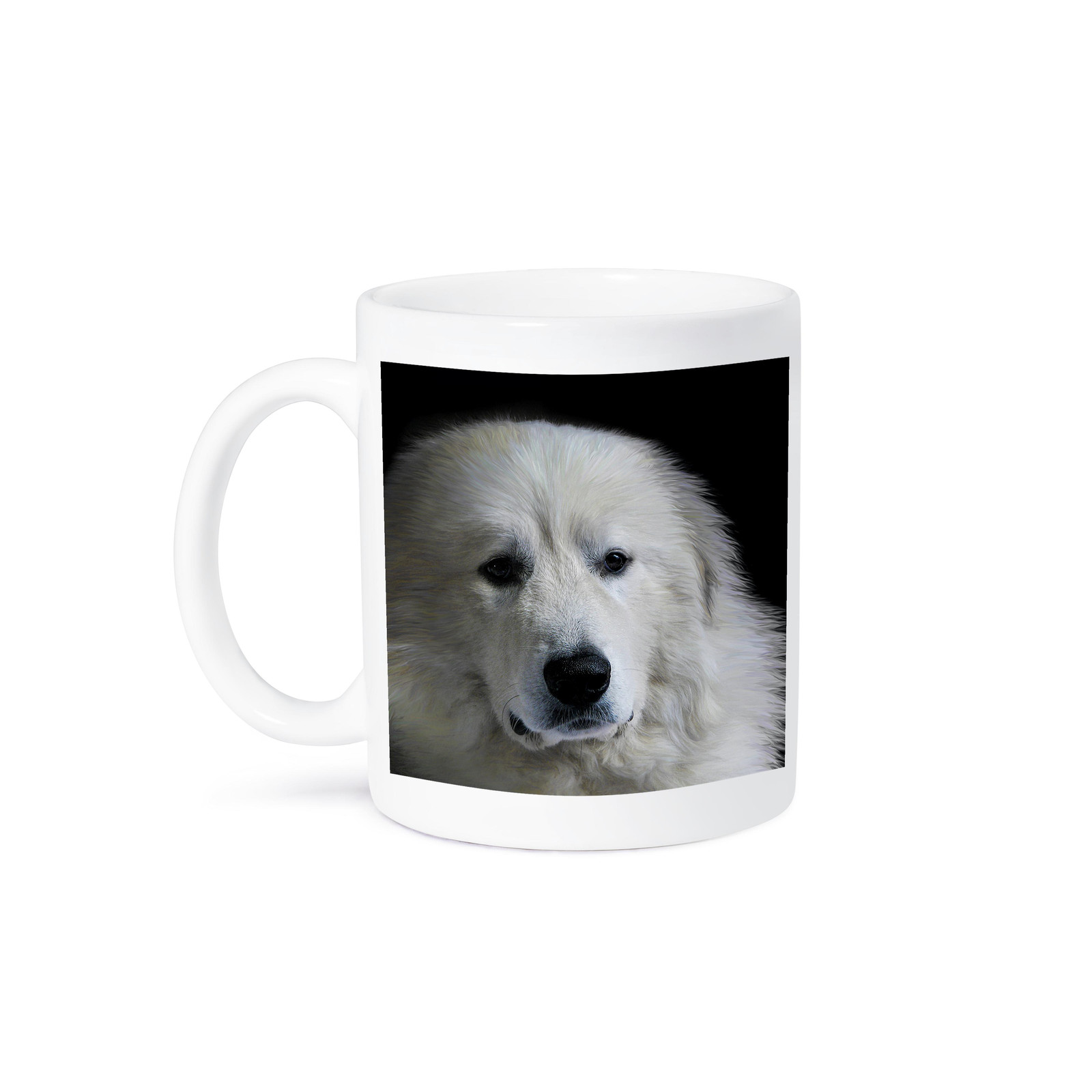 Great Pyrenees Dog Portrait Black Mug by 3dRose