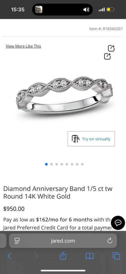 Anillo bueno blanco talla 7 14k con diamantes muy por debajo de precio nuevo Foto 4 de 4