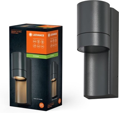 Exterior Wall Light Gu10 Dark Gray Aluminum Ip65 Direct/indirect