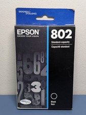 Genuine Epson 802 Black Ink T802120-S Standard Capacity NEW BB 05/2026