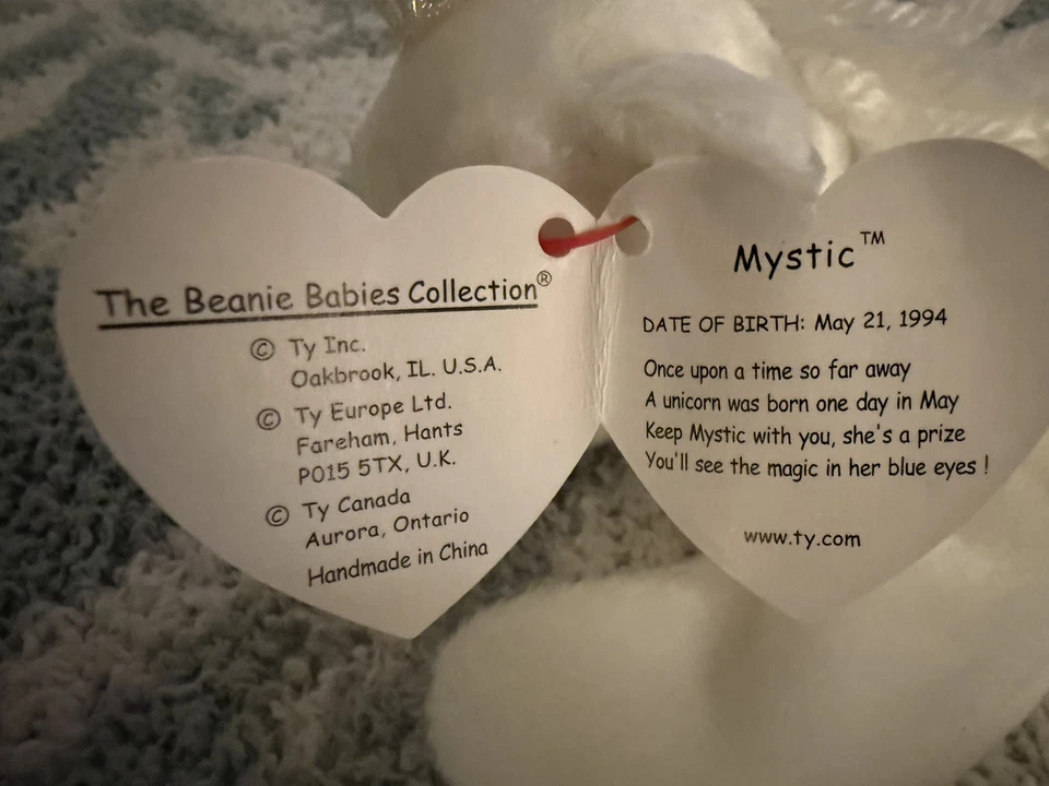 Mystic Unicorn Ty The Beanie Babies Collection May 21, 1994 P.V.C. Pellets 1993 - Image 3 of 4