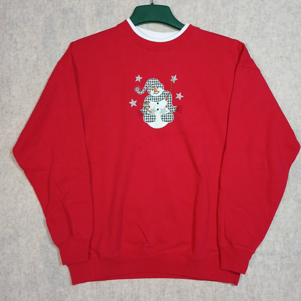 Sweat Vintage M&C Sportswear Grand-mère Brodé - Rouge, Taille M, Col Rond