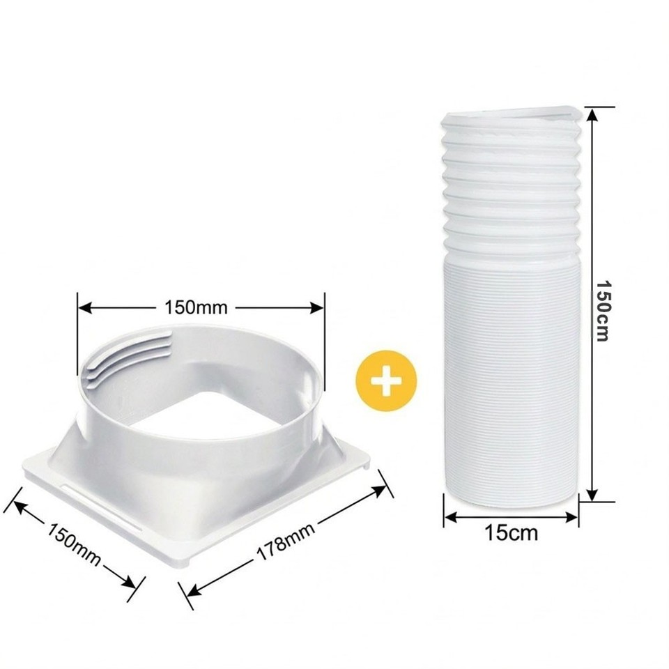 Square Adapter Kit Portable Ac Hose Smooth Airflow Path Wear Resistant square-adapter-kit-portable-ac-hose-smooth-airflow-path-wear-resistant