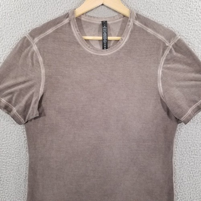 #ad Lululemon 5 Year Basic Tee Shirt Mens Small Grey Sun Wash Pima Cotton Acid Dye $29.99