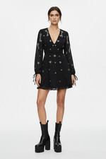 NWT ASOS Dress 6 US BEADED Shooting STAR Cut Out WHIMSIGOTH BALLOON Sleeve MINI