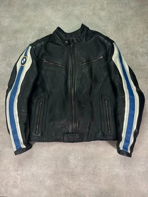 BMW Motorrad | Veste Cuir Moto | Bandes Racing | Taille M | Biker Jacket US - Photo 1/4