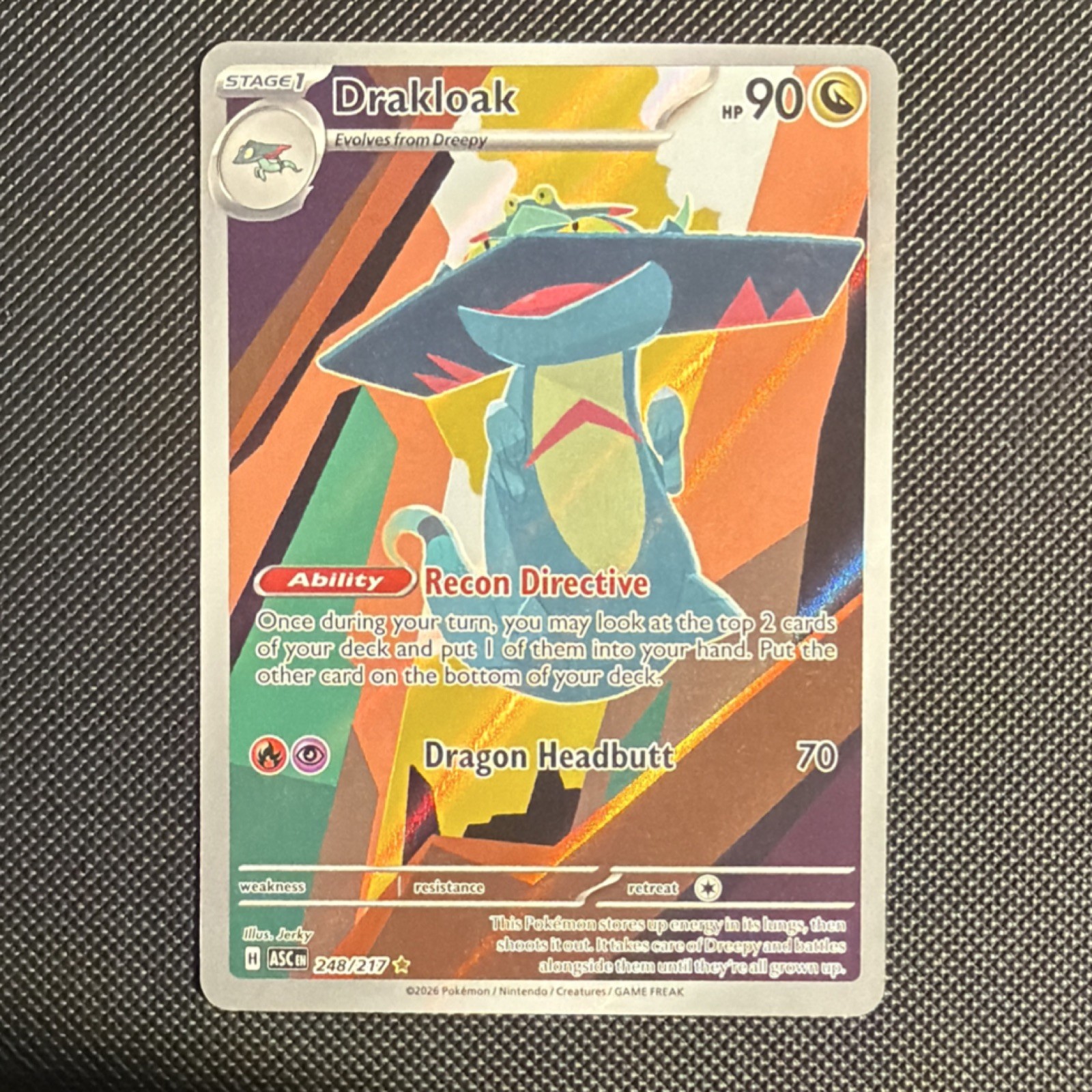 Pokémon TCG Drakloak ASC 248/217 Rare Holo Stage 1 90 HP Ability Card