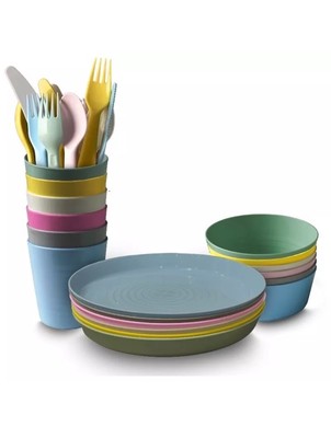 Ikea Kalas Multicolored Set of 36, bowls, plates, cutlery and mugs UK