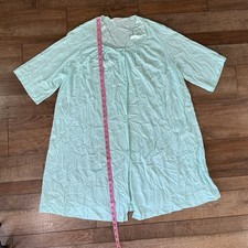 70s VTG Vassarette XXXL Mint Green Nylon Robe Housecoat Button Front USA 33123