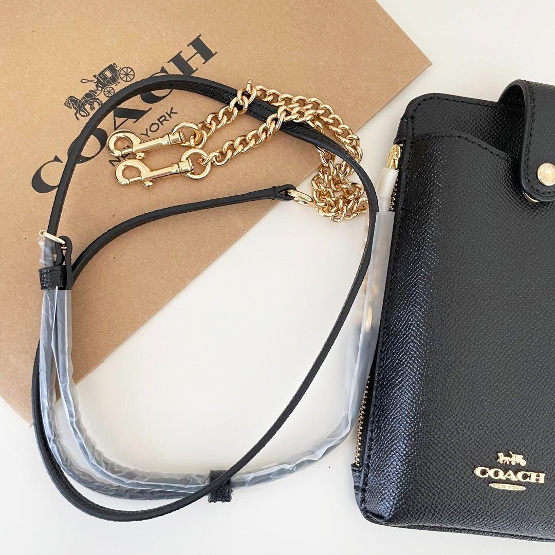 COACH North/South Phone Crossbody Black C6884 outlet New JPN COACH North/South Phone Crossbody Black C6884 outlet New JPN