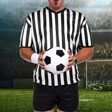 Mato & Hash Mens Crew Neck Ref Shirt Bar Referee Waitstaff T-Shirt Ref Costume