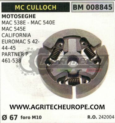242004 Kupplung Komplett Kettensäge Original Mcculloch EUROMAC S 42 44 45 Ø67