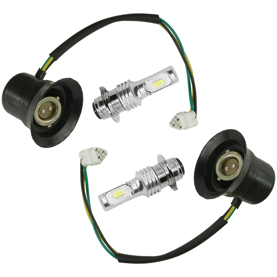 Enchufe de faro Caltric y bombilla LED para Yamaha Rhino 660 YXR660F 4X4 2006 Foto 4 de 4