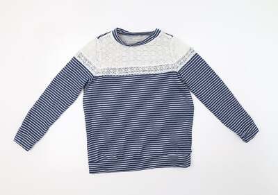 Matalan Damen weiß gestreift Polyestermischung Sweatshirt Größe 10