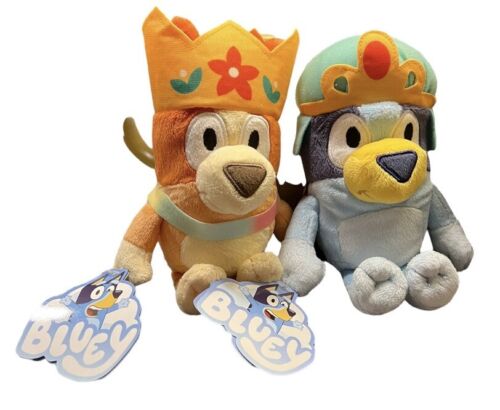 Bluey Friends Queen Bingo & Princess Bluey 7” Plush Lot of 2 Plush Toys NEW