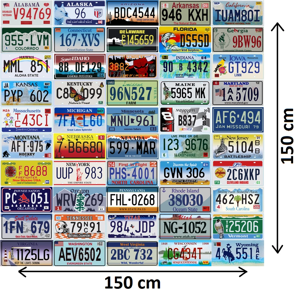 Lot de 50 plaques d'immatriculation des 50 Etats Américains USA LICENSE PLATES - Photo 2/4