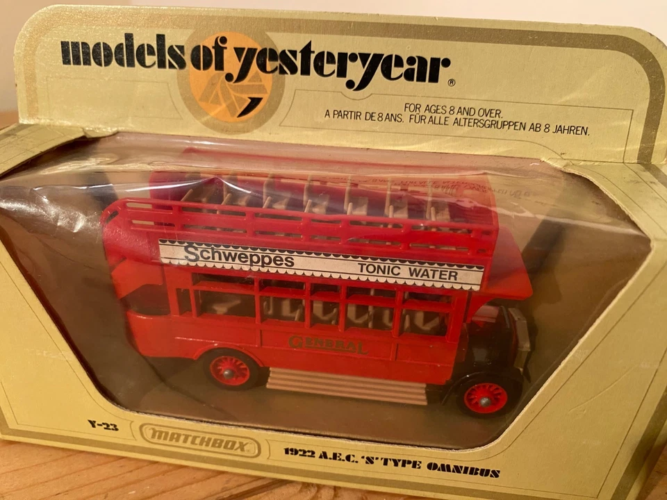 Modelos Matchbox de antaño Y-23 1922 A.E.C "S" tipo autobús ómnibus, 1/72, en caja Foto 3 de 4