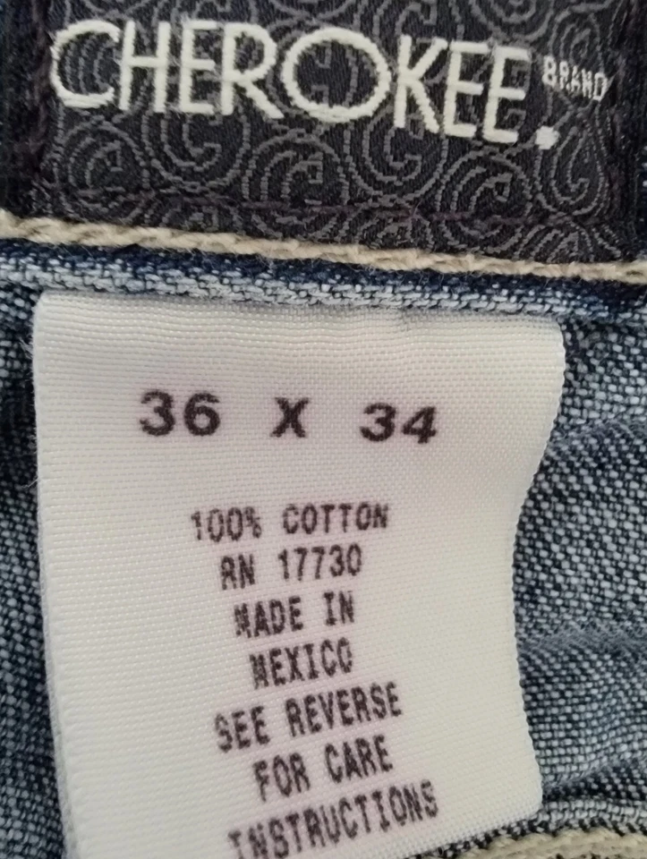 Pantalones de mezclilla de carpintero Cherokee para hombre talla 36 x 34 azules Foto 2 de 4