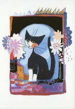 Rosina Wachtmeister - Cat and Flowers II - Set of Ten Vintage Notecards