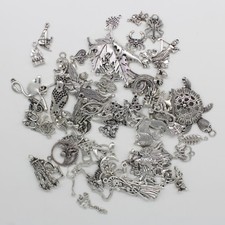 Retro Antique Silver Jewelry Finding Charms Pendants Carfts DIY 77 Styles