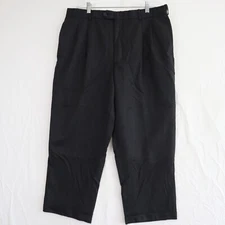 Corbin Pants Mens 36R Wool Dress Slacks Formal Suit Cuffed Pleated Dark Gray