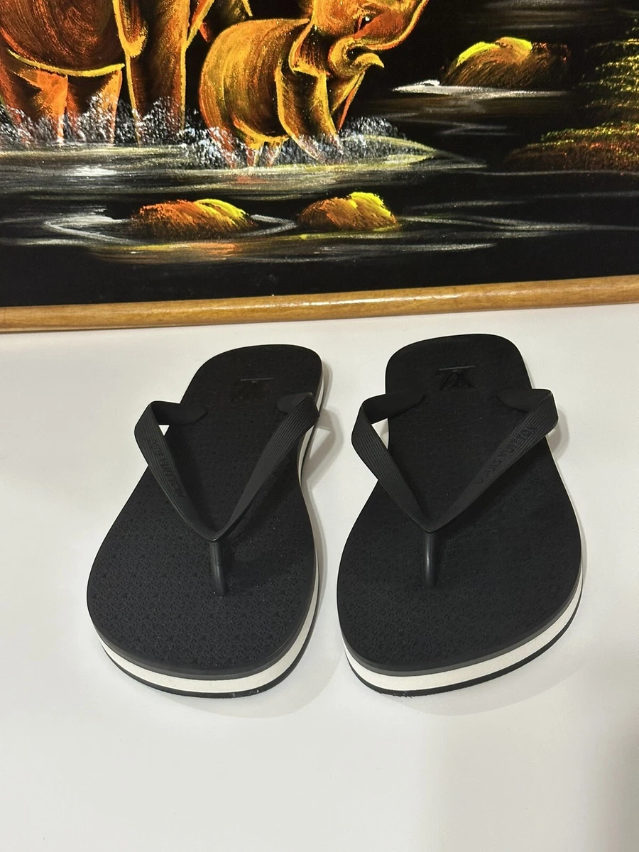 louis vuitton black flip flops